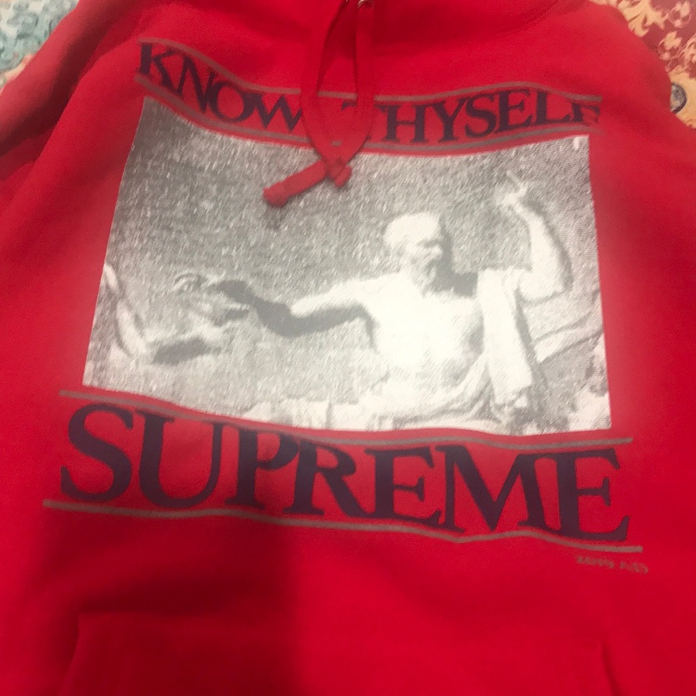Red supreme hoodie